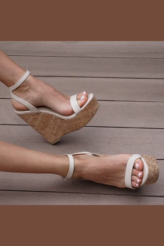 Amora Beige Wedges