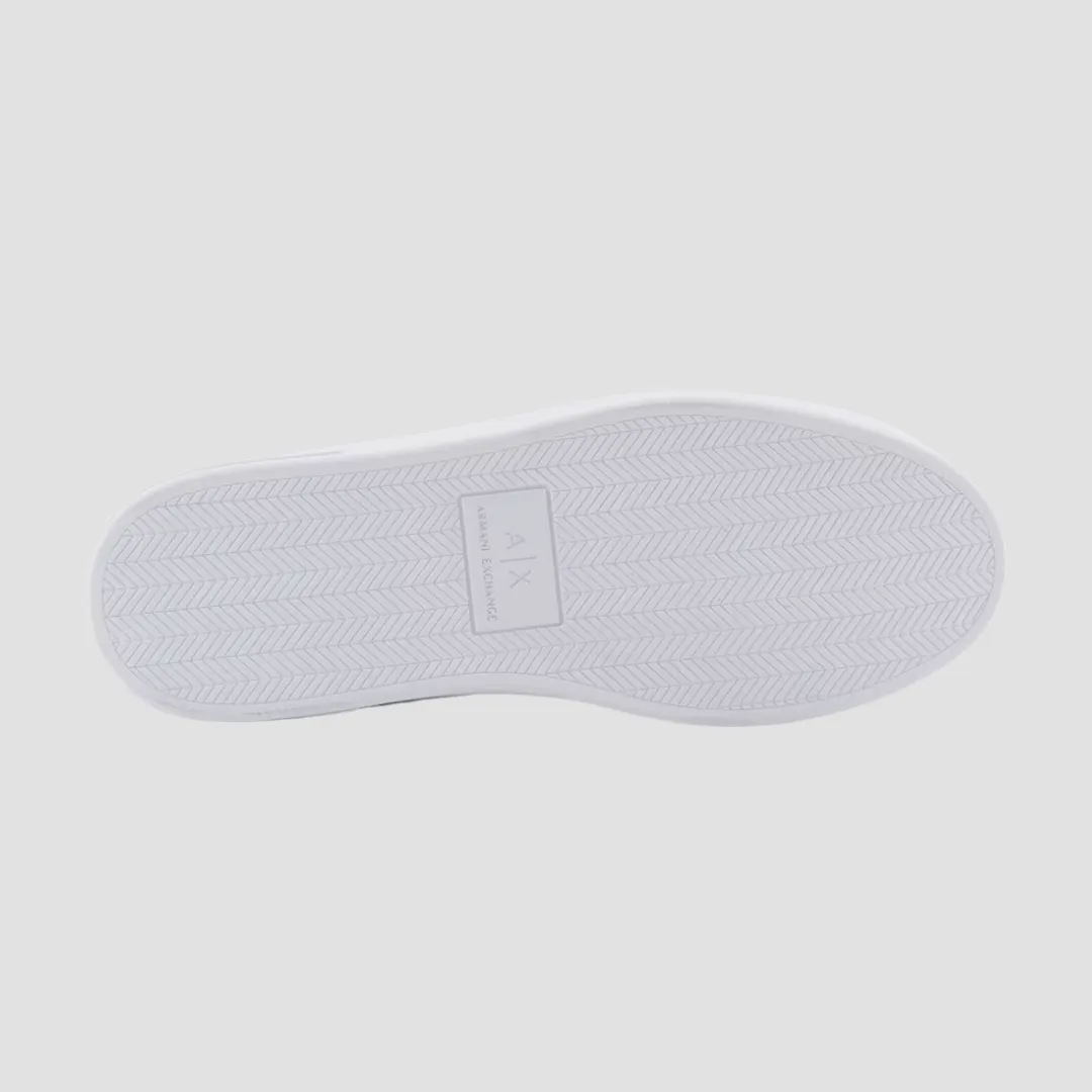 Armani Mens Sole Logo Sneakers in White Leather