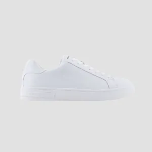Armani Mens Sole Logo Sneakers in White Leather