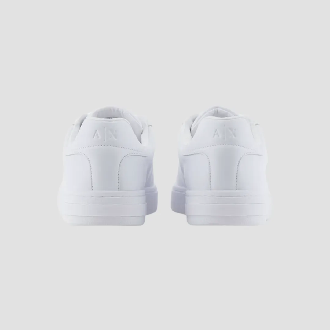 Armani Mens Sole Logo Sneakers in White Leather