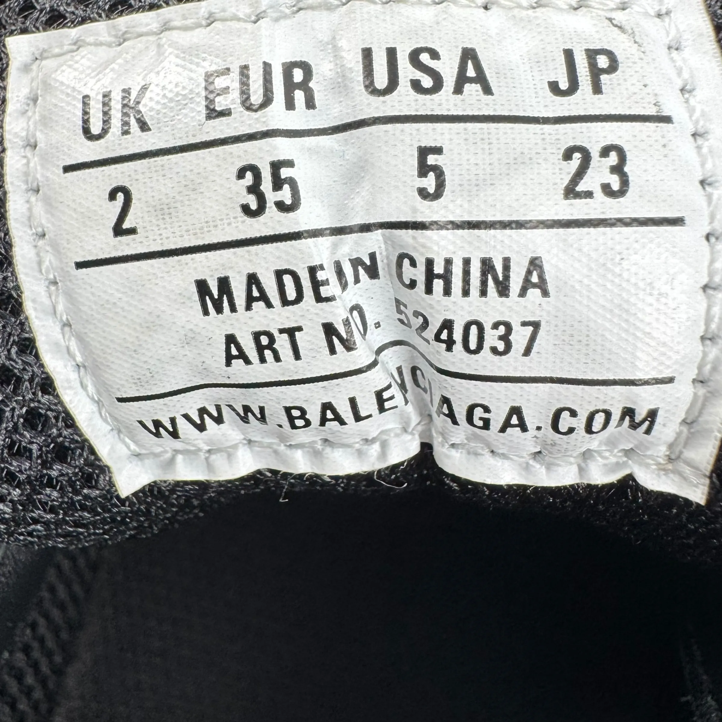 Balenciaga 524037 Black Double Foam & Mesh Triple S Sneakers