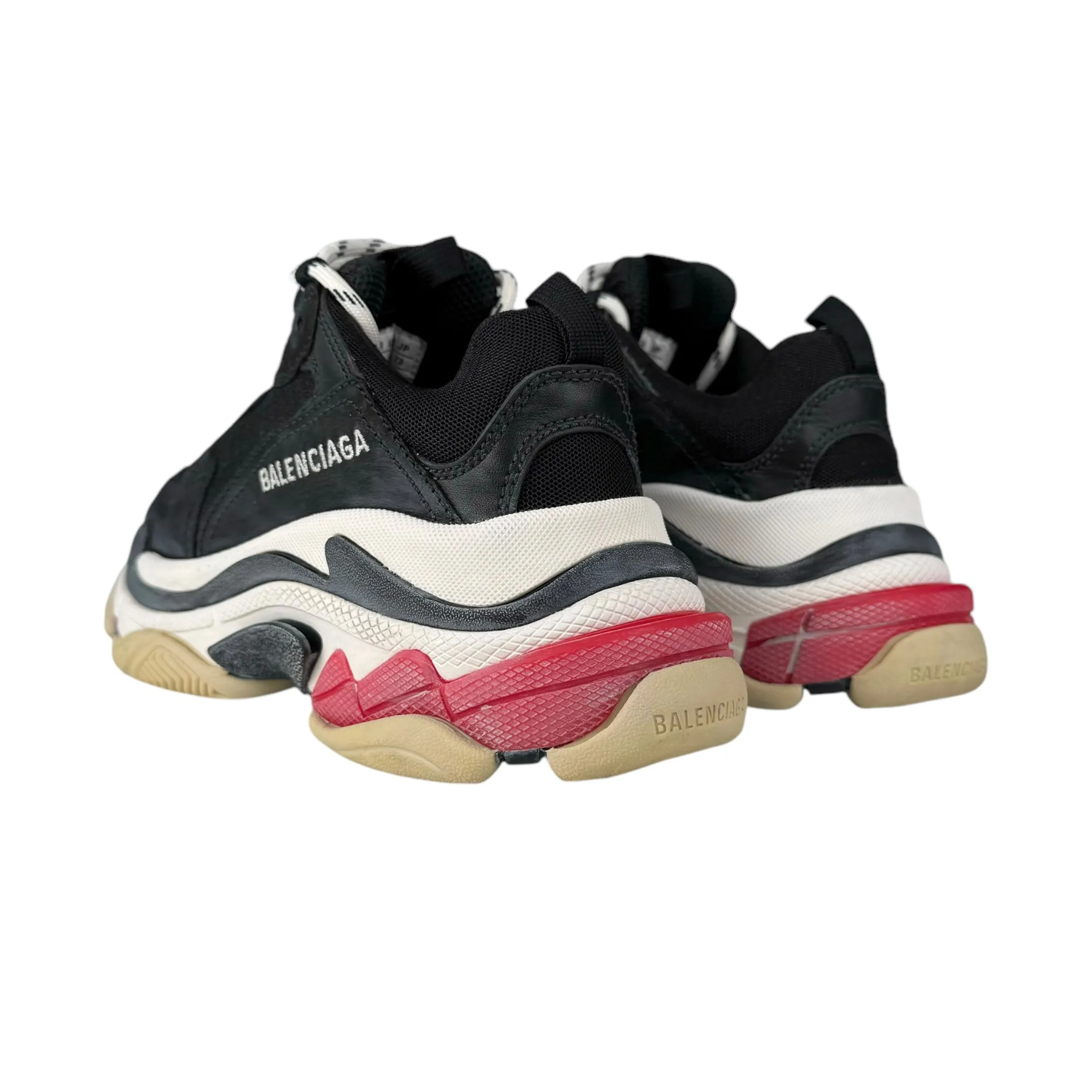 Balenciaga 524037 Black Double Foam & Mesh Triple S Sneakers