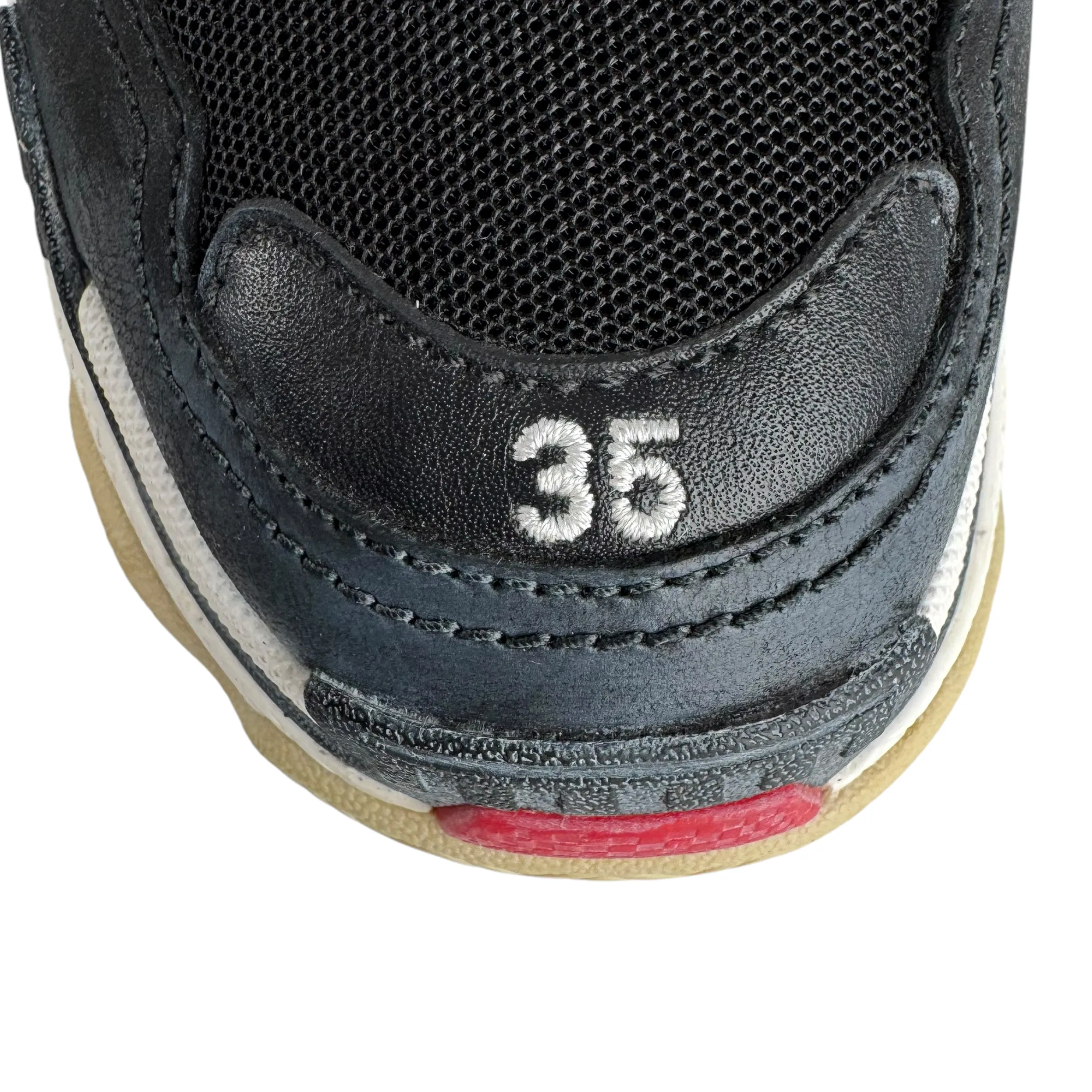 Balenciaga 524037 Black Double Foam & Mesh Triple S Sneakers