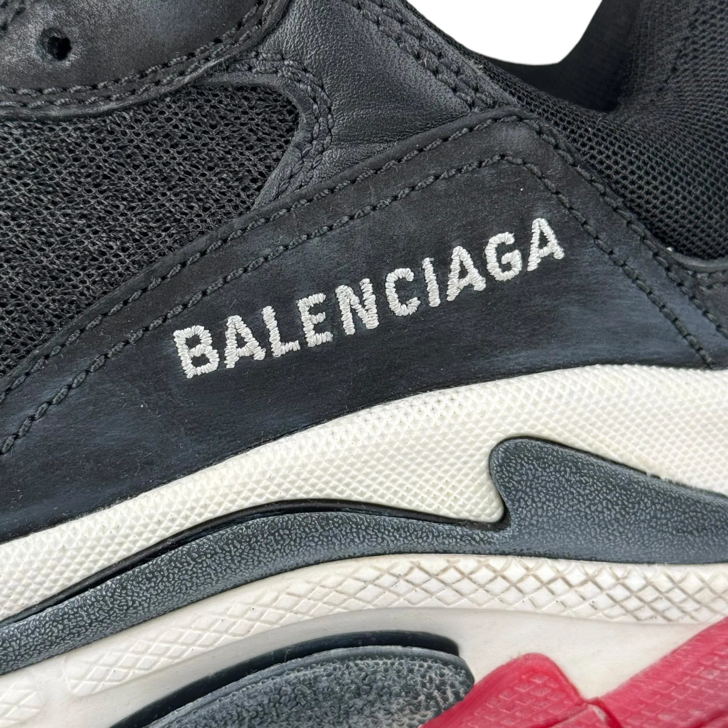 Balenciaga 524037 Black Double Foam & Mesh Triple S Sneakers