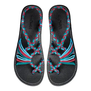 Banyan - Red Teal Rope Sandals