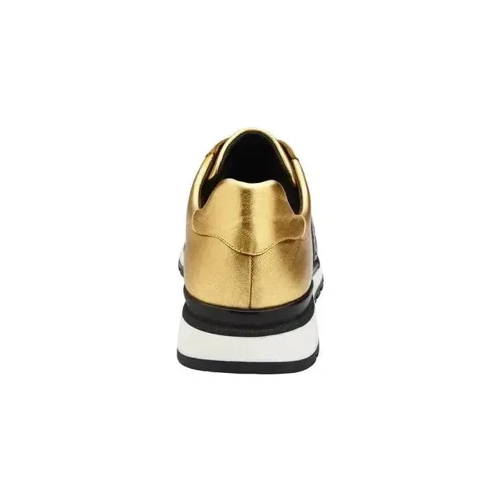 Belvedere Sneakers Blake Genuine Ostrich and Soft Italian Calf Purple/Gold