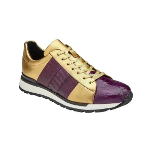 Belvedere Sneakers Blake Genuine Ostrich and Soft Italian Calf Purple/Gold