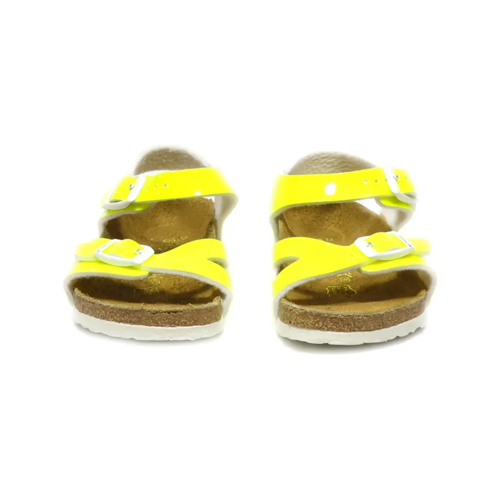 Birkenstock Rio Flat Sandals Leather Green Colour For Kids
