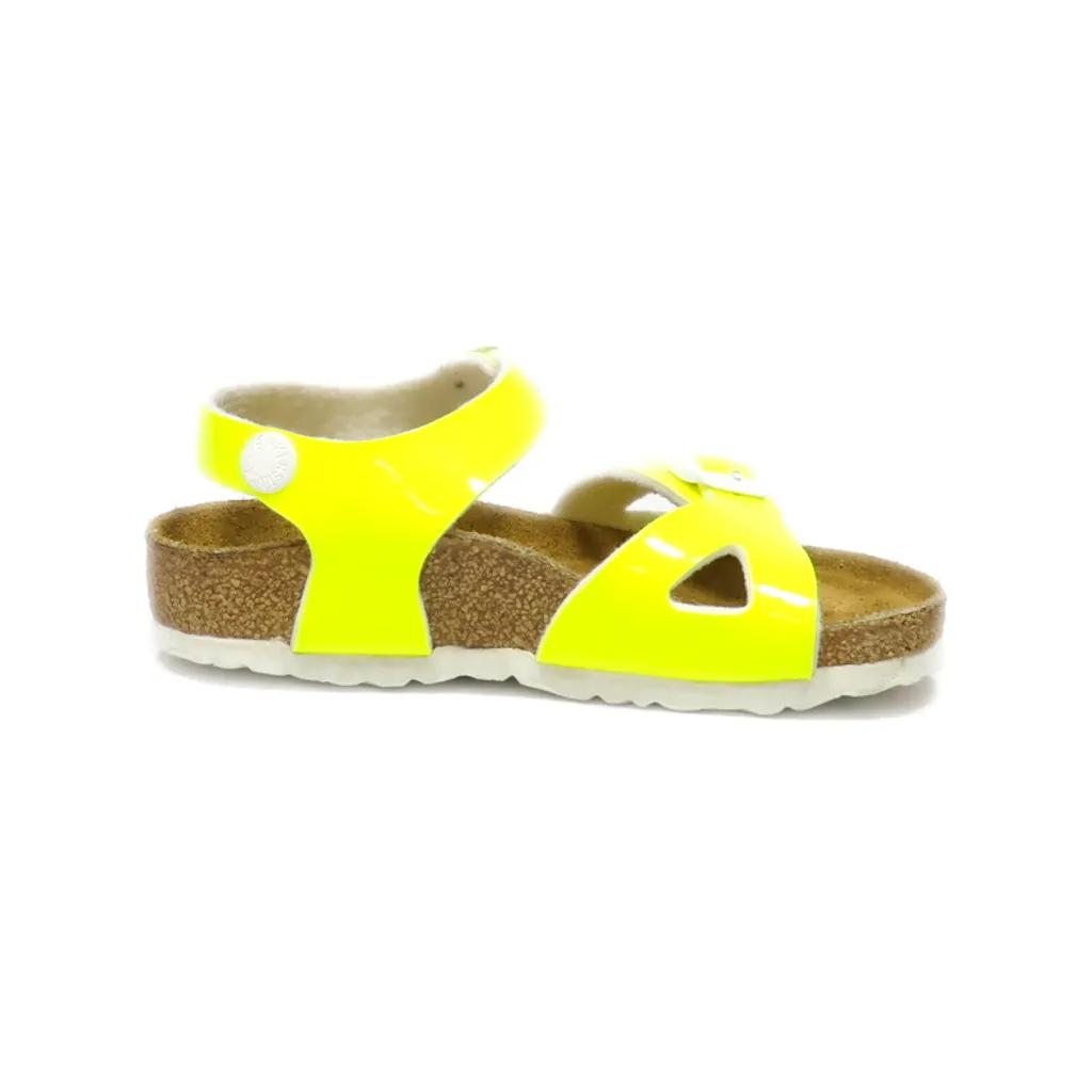 Birkenstock Rio Flat Sandals Leather Green Colour For Kids