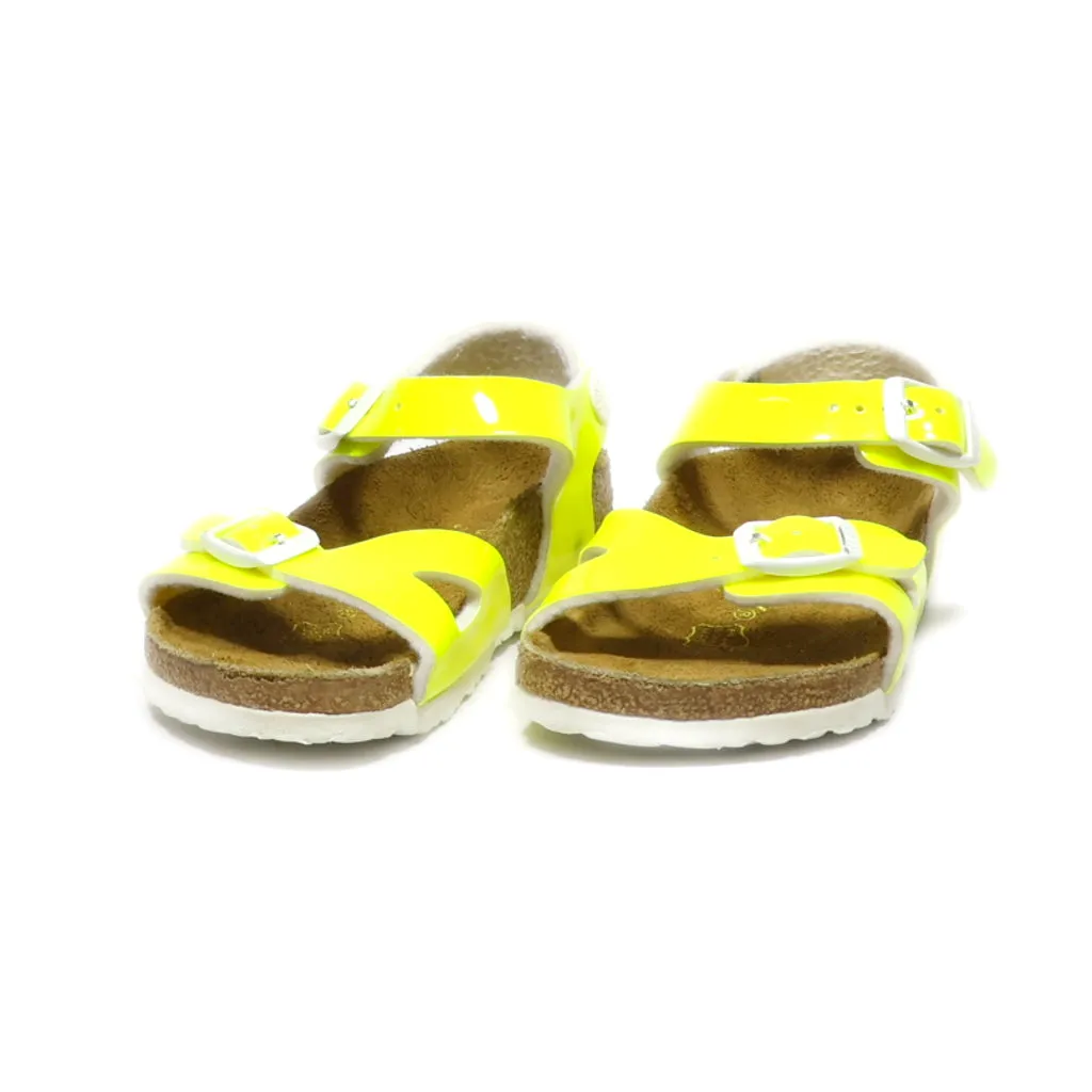 Birkenstock Rio Flat Sandals Leather Green Colour For Kids