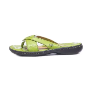 Born Flat Sandals Leather Green Colour For Women