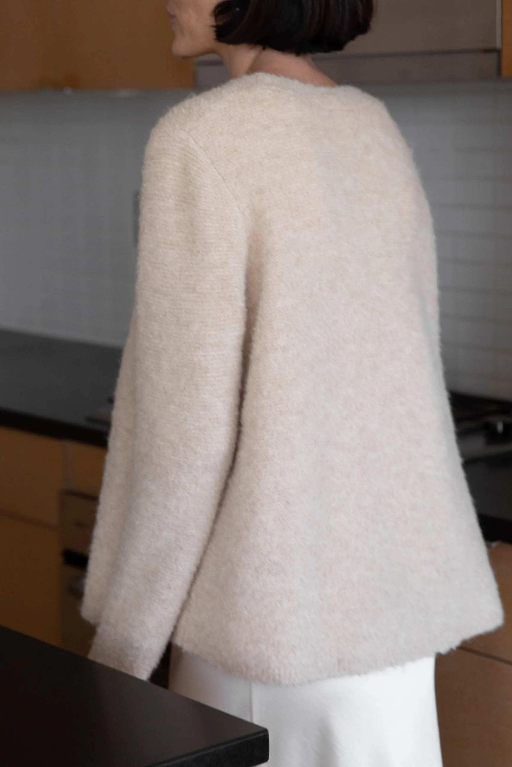 BOUCLE KNIT CREWNECK SWEATER