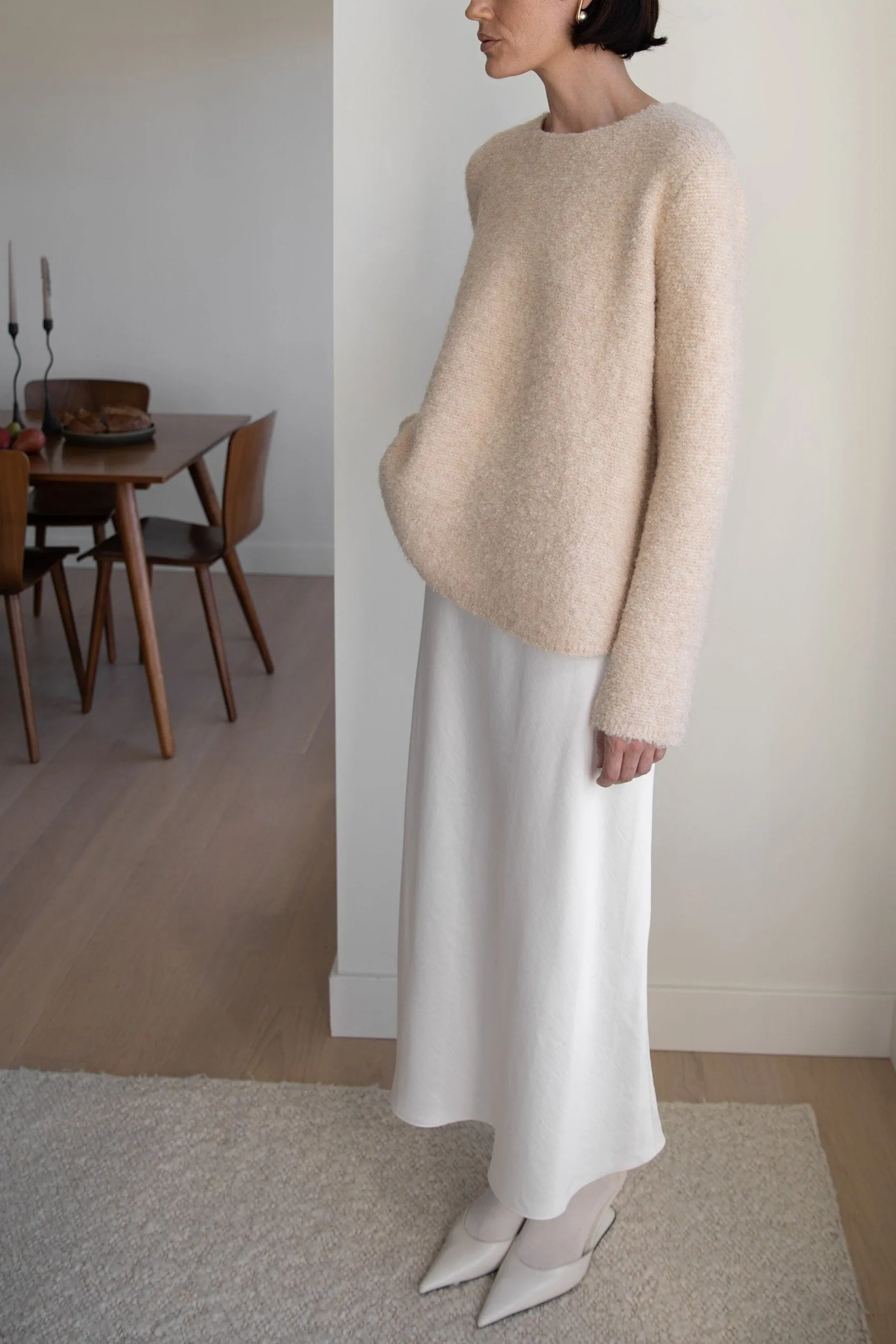 BOUCLE KNIT CREWNECK SWEATER