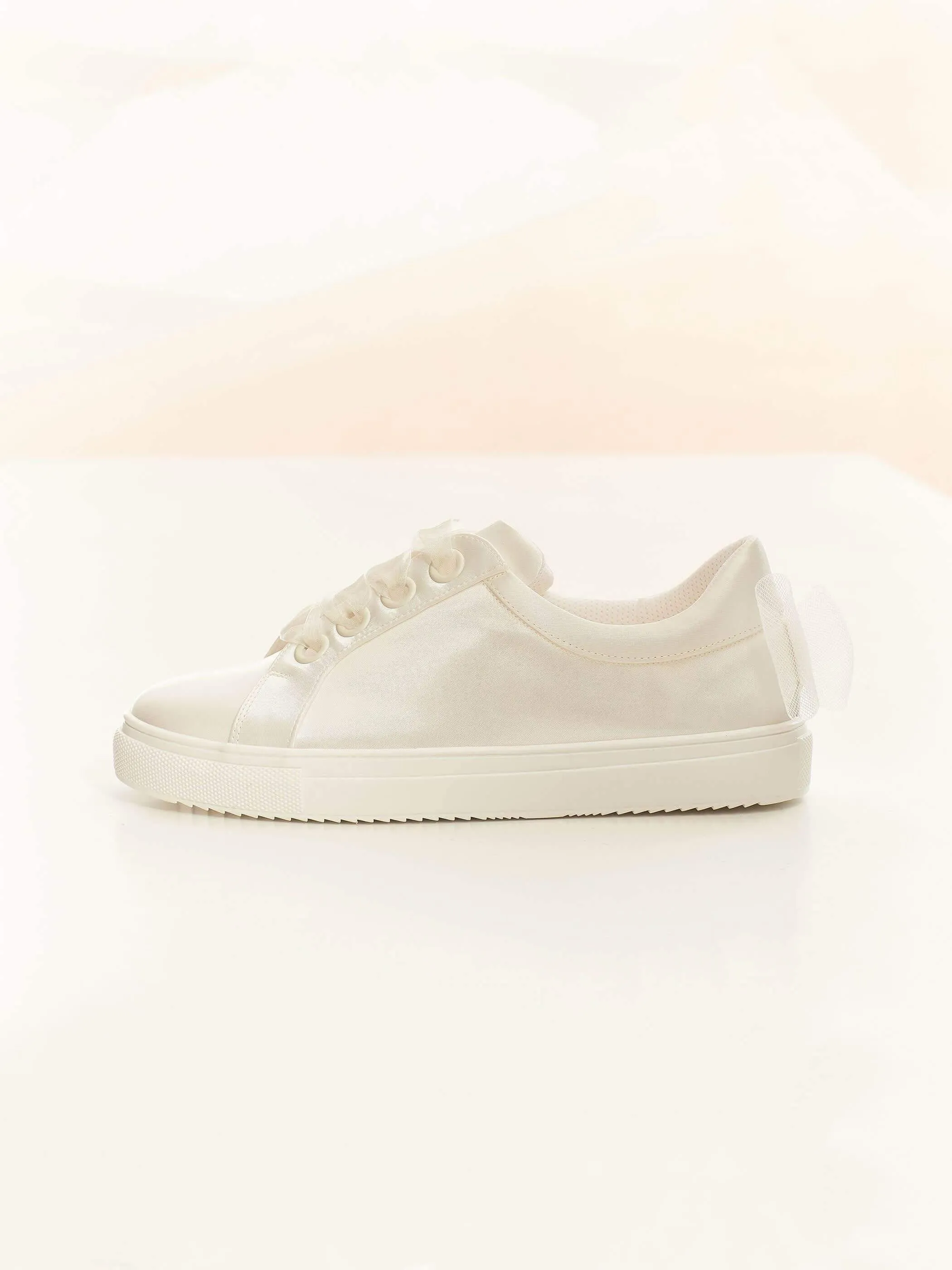 Bridal Sneakers, Ivory Satin Wedding Pumps, EMILY