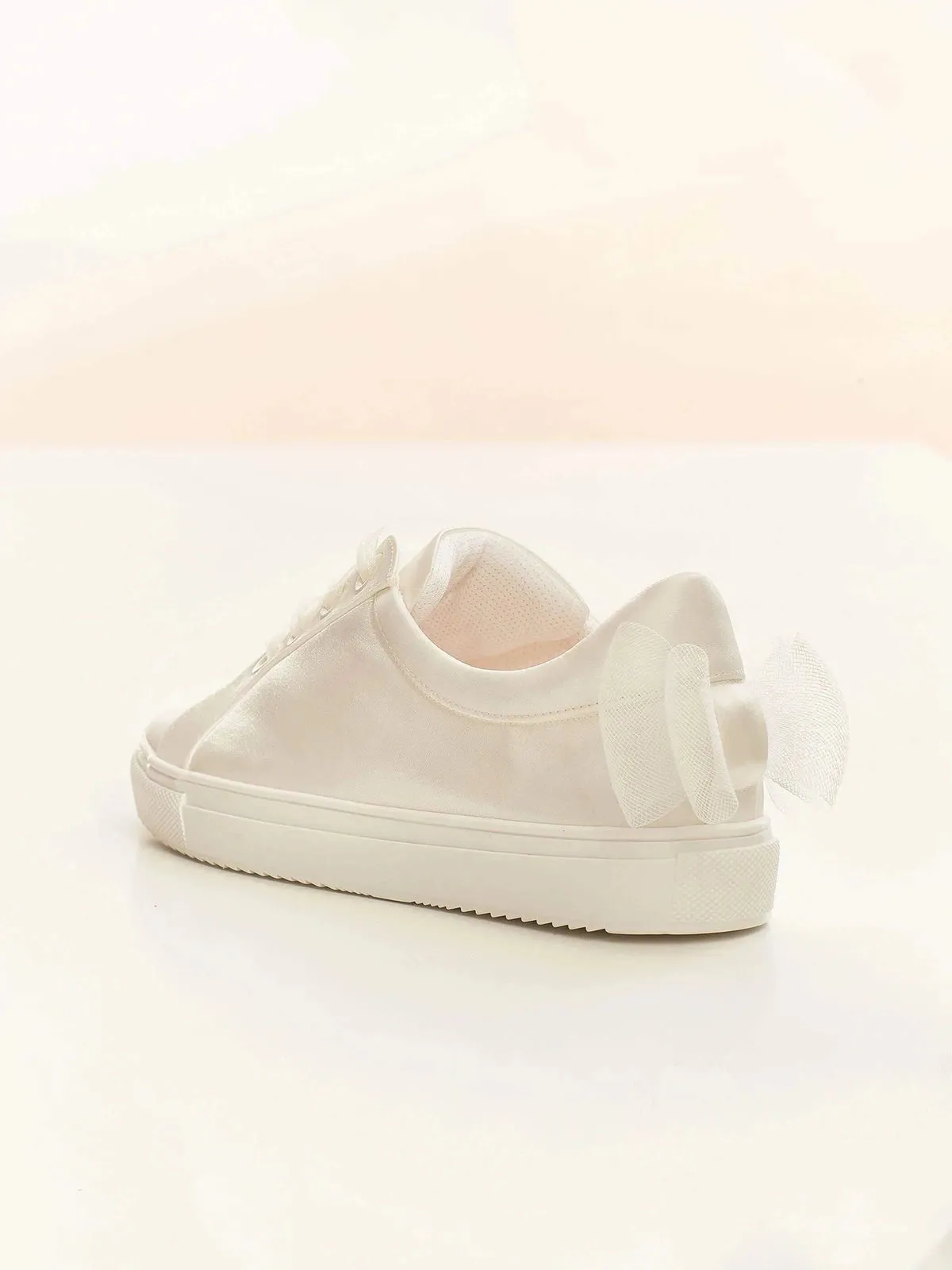 Bridal Sneakers, Ivory Satin Wedding Pumps, EMILY