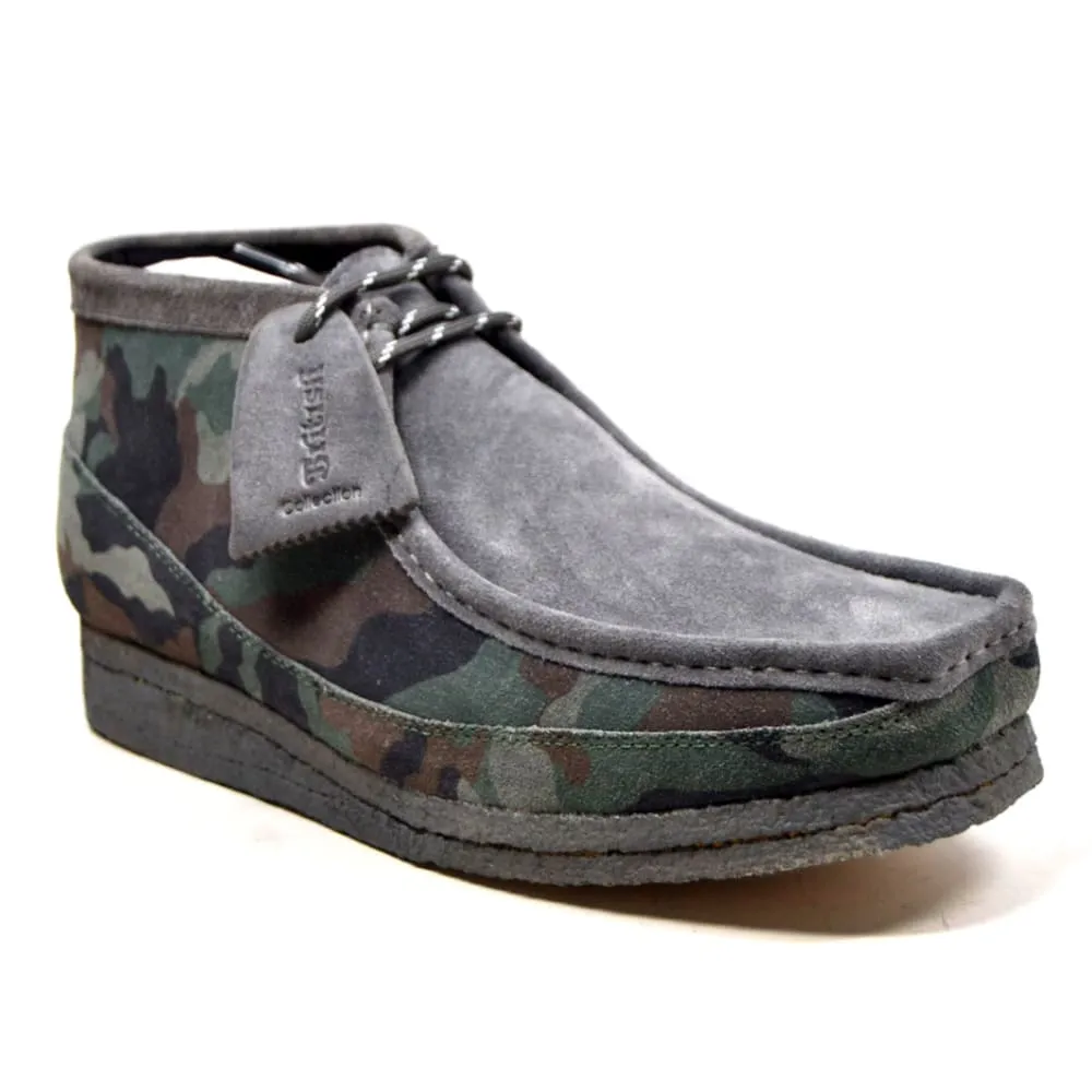 British Walkers Wallabee Boots Men's Camouflage Leather and Suede