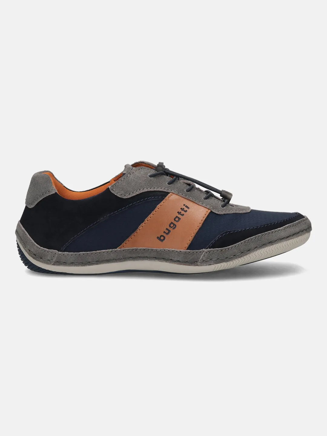 bugatti Grey & Dark Blue Premium Leather Sneakers