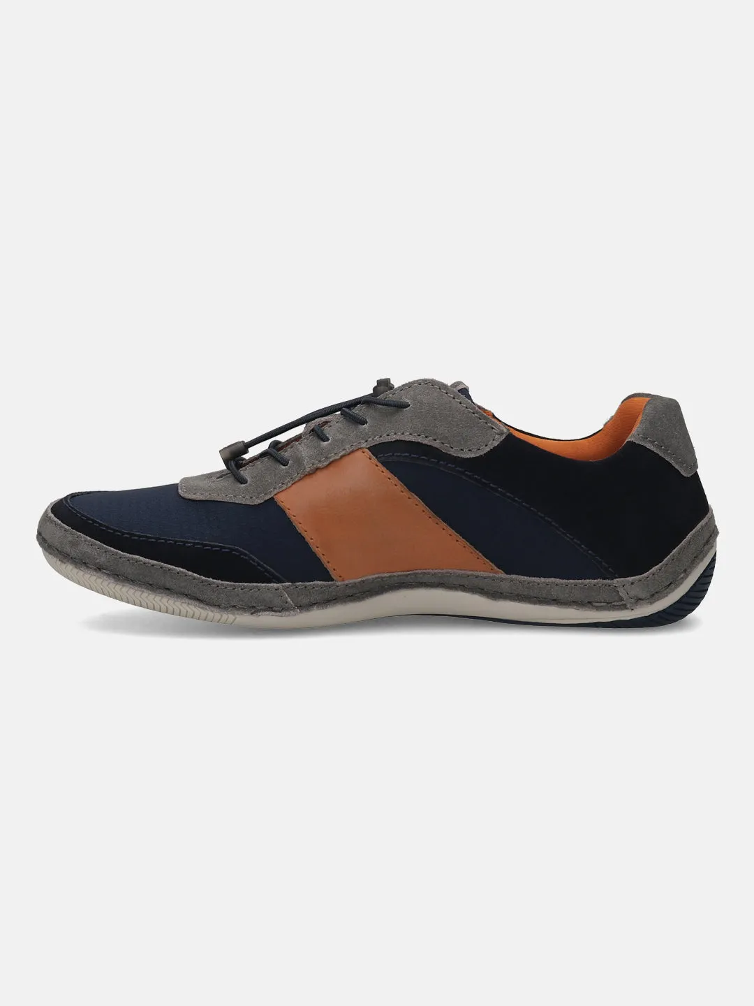 bugatti Grey & Dark Blue Premium Leather Sneakers