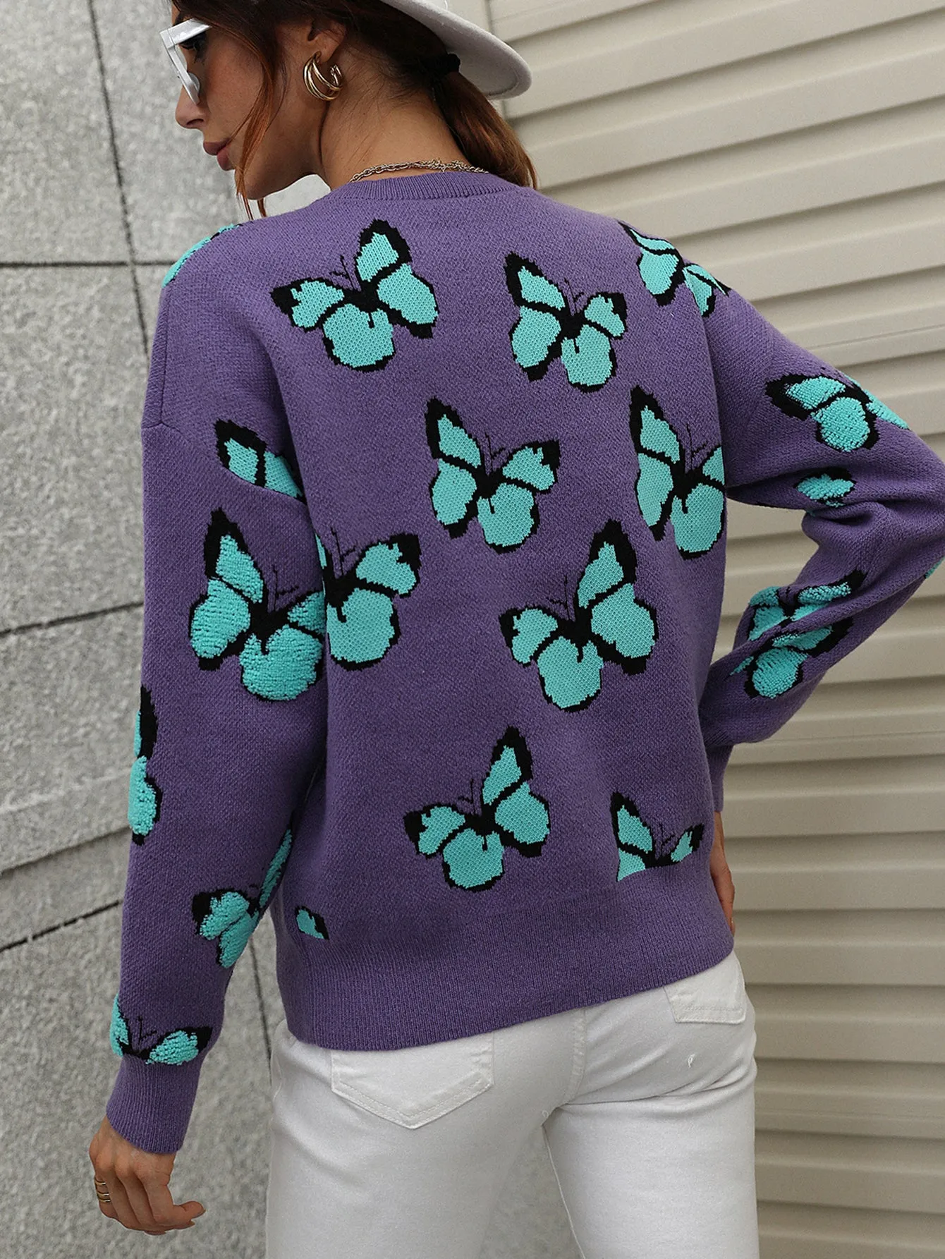 BUTTERFLY KNIT TOP - PURPLE