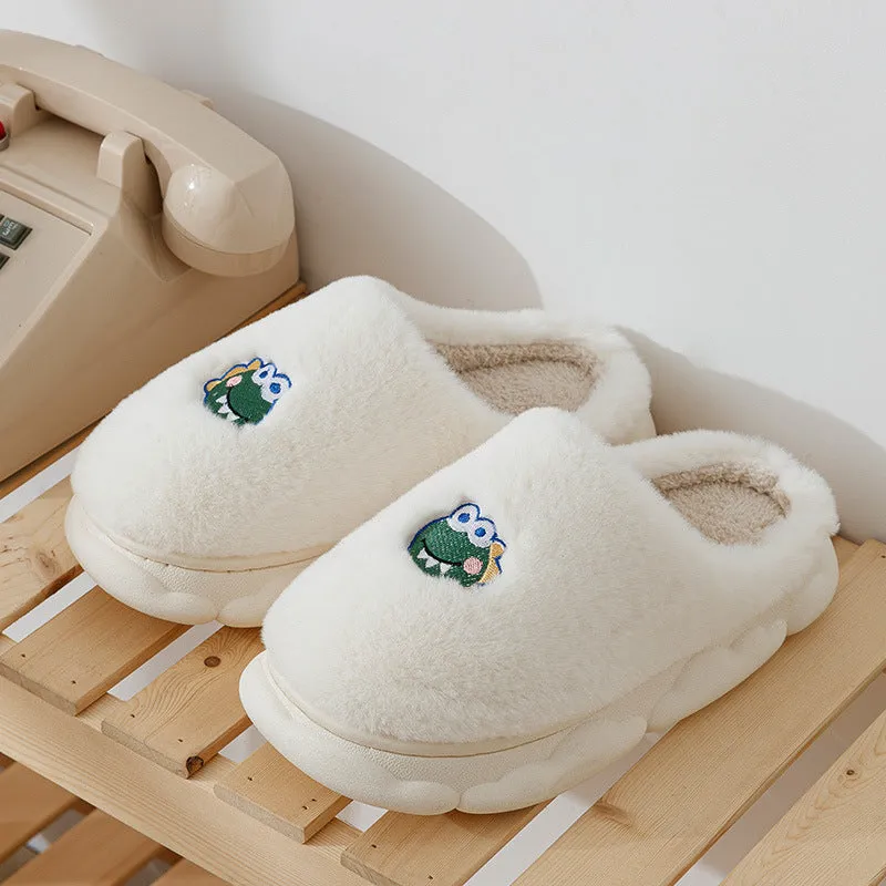 Cartoon Animal Platform Plush Slippers