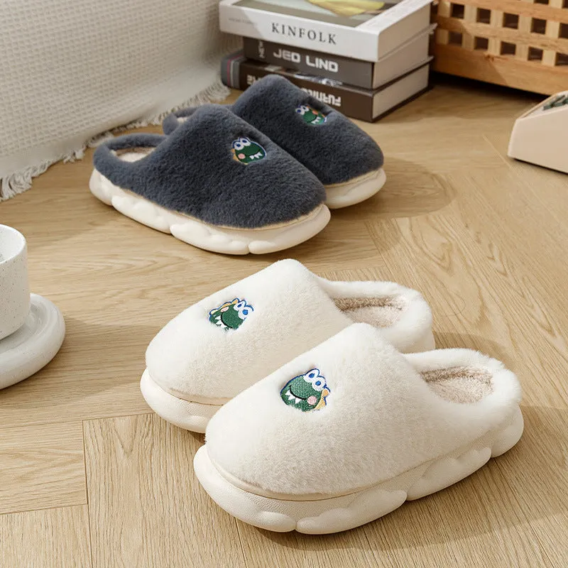 Cartoon Animal Platform Plush Slippers