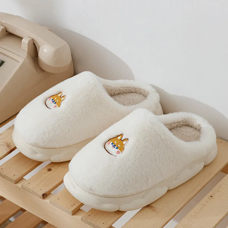 Cartoon Animal Platform Plush Slippers
