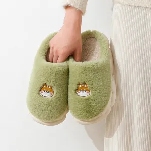 Cartoon Animal Platform Plush Slippers