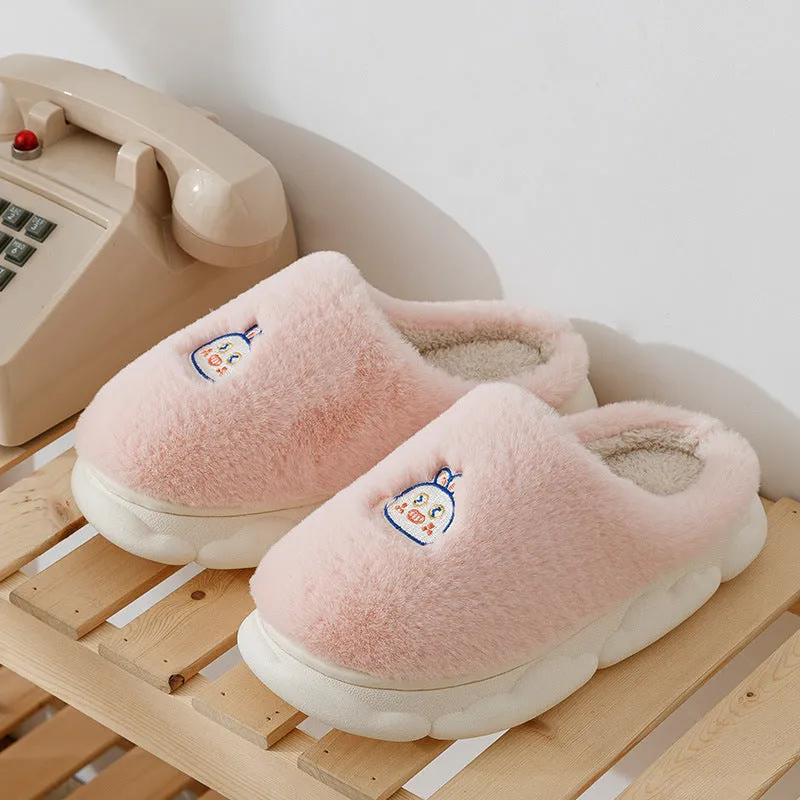 Cartoon Animal Platform Plush Slippers