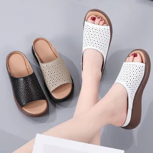 Casual Hollowed Platform Slippers