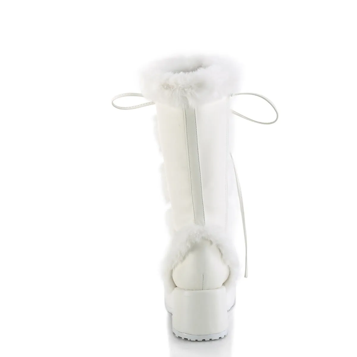 CUBBY-311 DemoniaCult White Vegan Leather Sexy Women's Mid-Calf & Knee High Boots (Alternative Footwear)