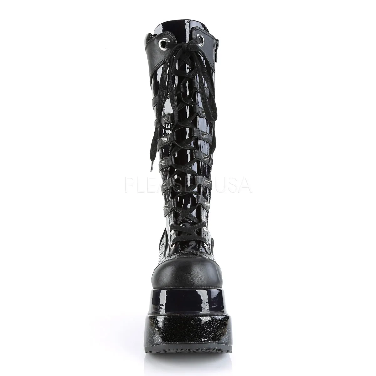 Cyber Goth Knee High Black Boots