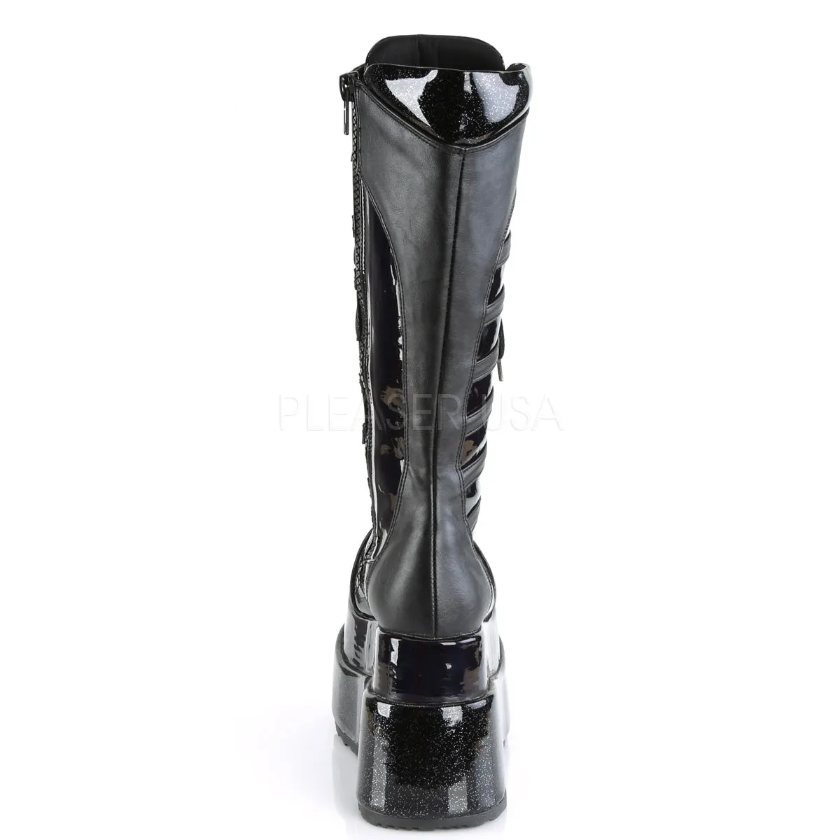 Cyber Goth Knee High Black Boots