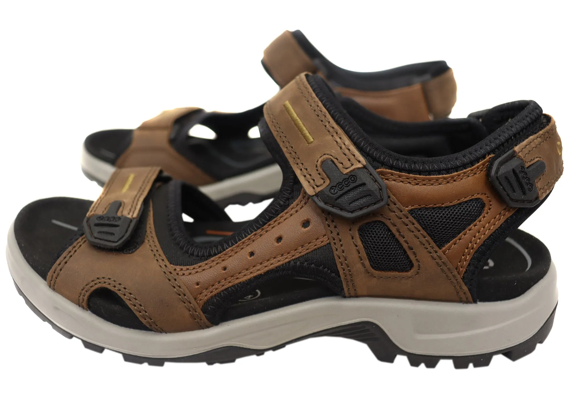 ECCO Mens Offroad Comfortable Leather Adjustable Sandals