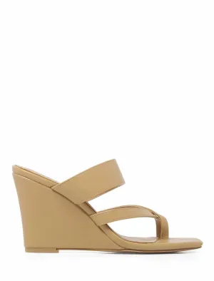 Elodie Crossover Toe Loop Wedge Heel