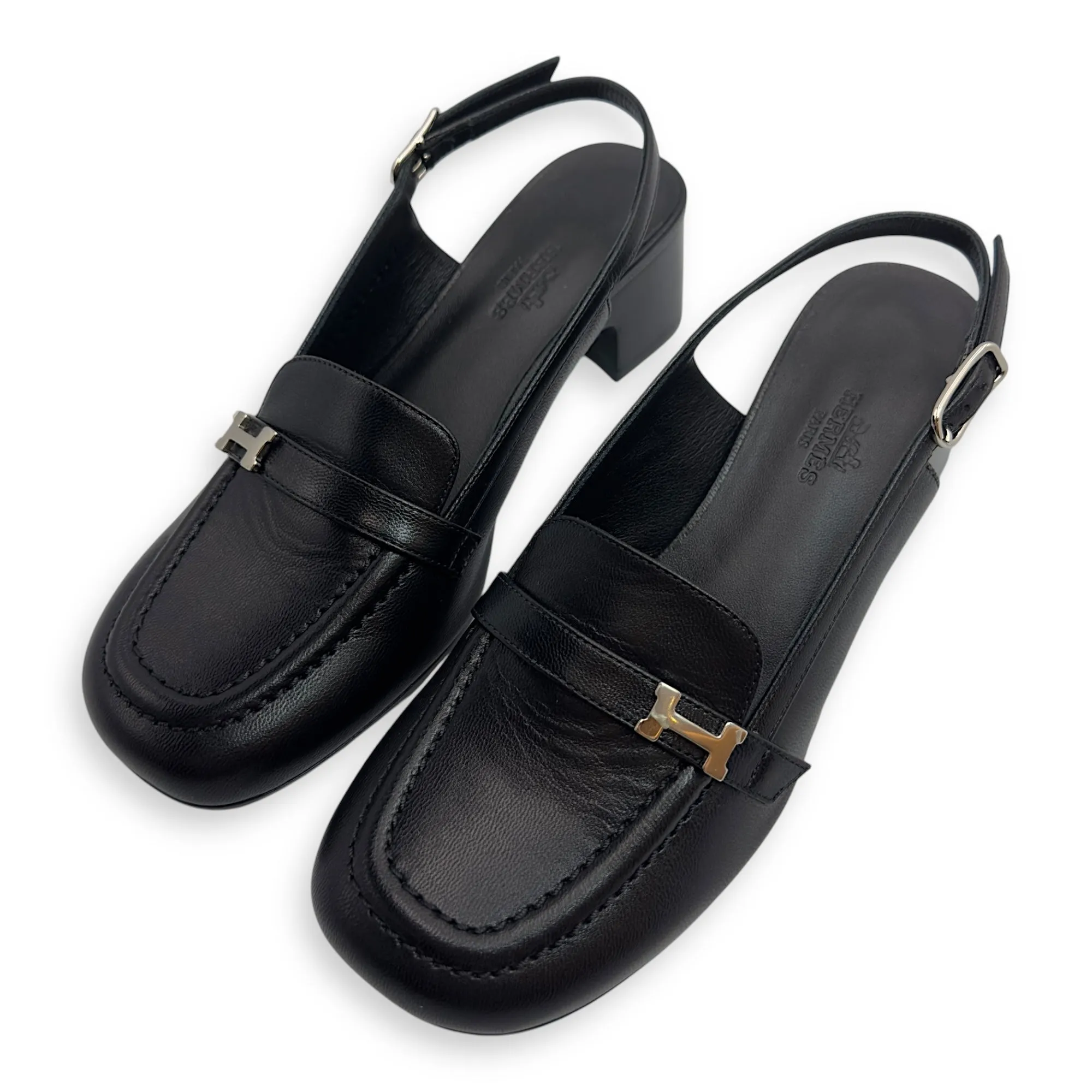Escarpin Infinie 35.5 Black Sandals in Nappa Leather
