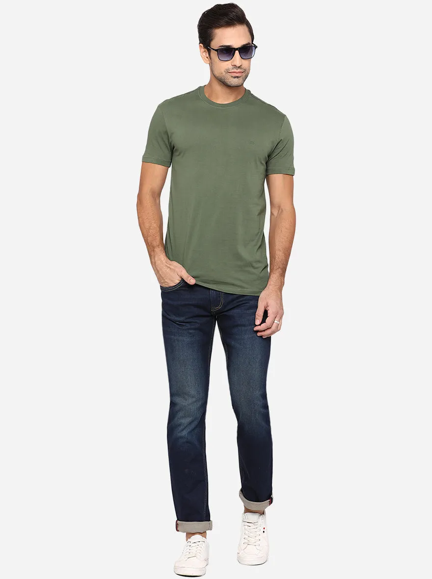 Faded Blue Washed Straight Fit Jeans | JadeBlue