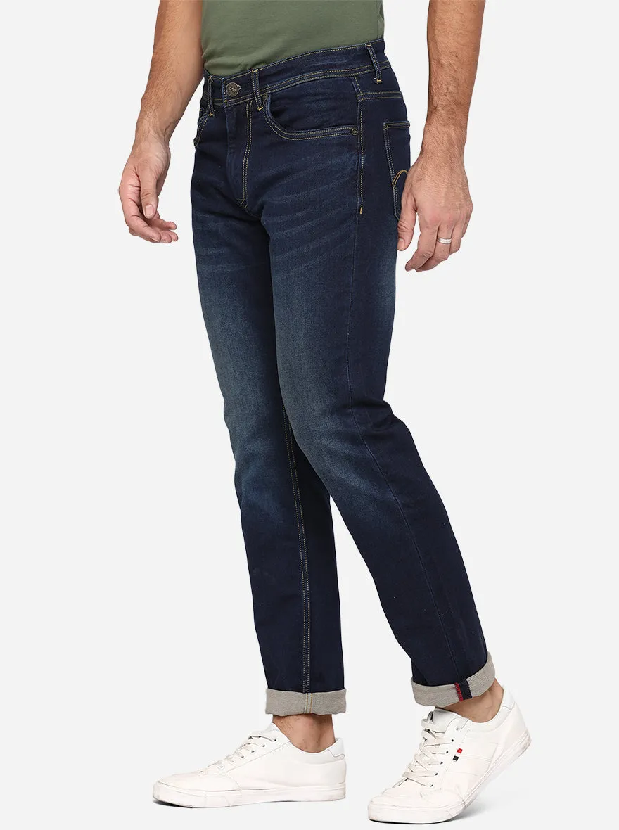 Faded Blue Washed Straight Fit Jeans | JadeBlue