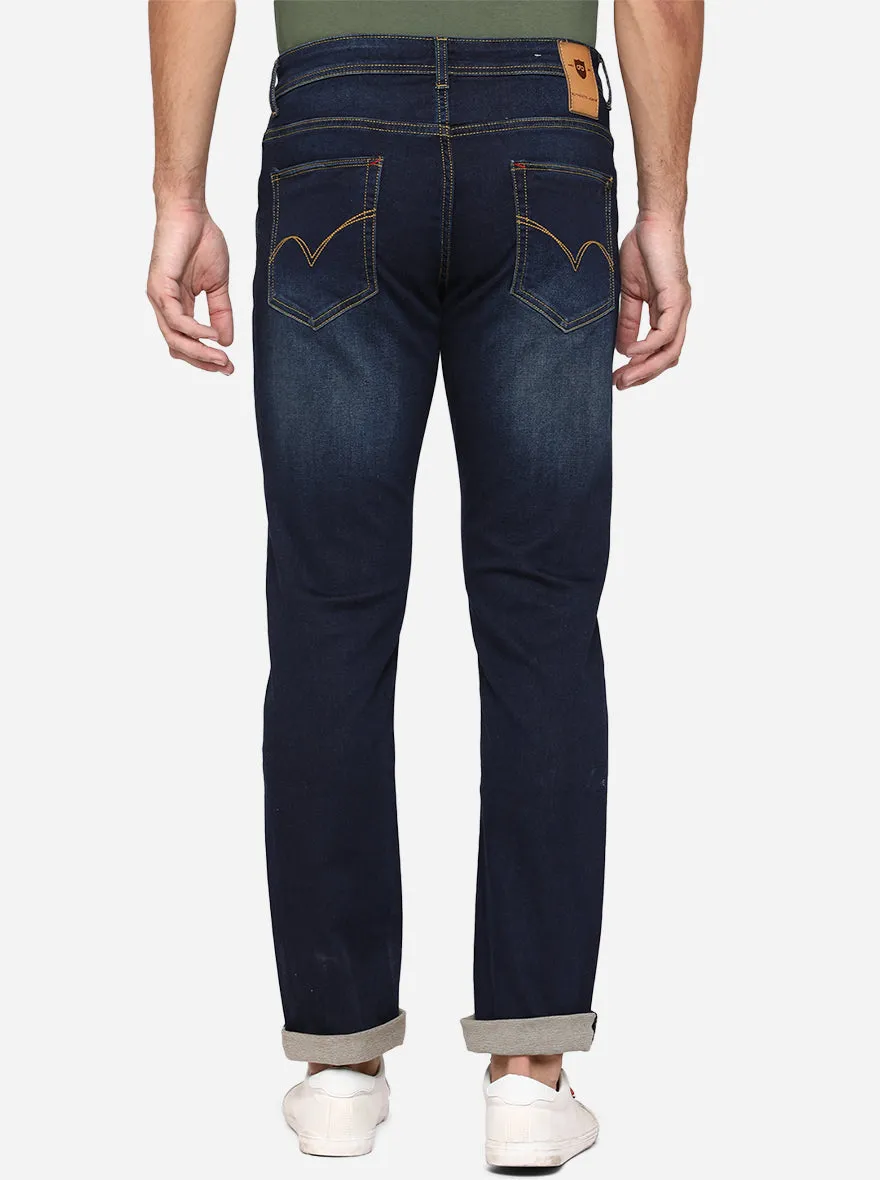 Faded Blue Washed Straight Fit Jeans | JadeBlue