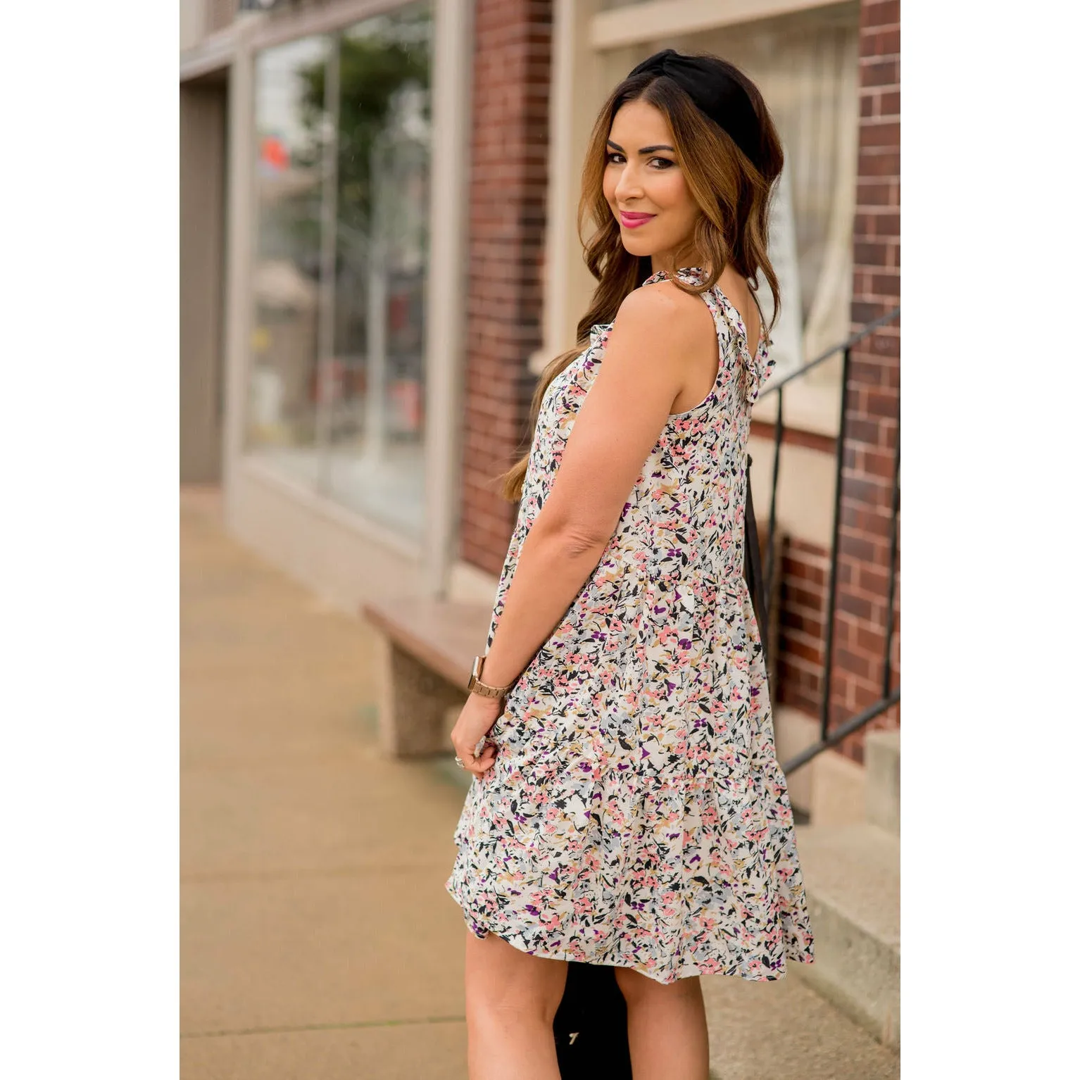 Floral Confetti Tiered Dress