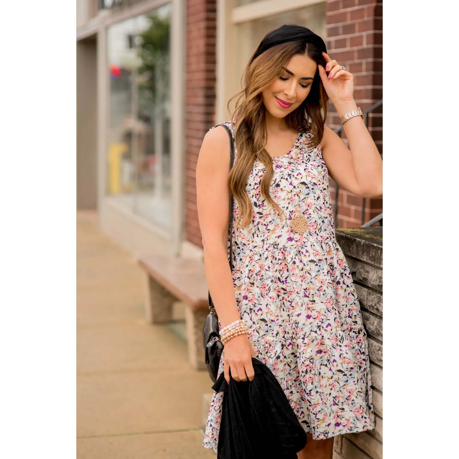 Floral Confetti Tiered Dress