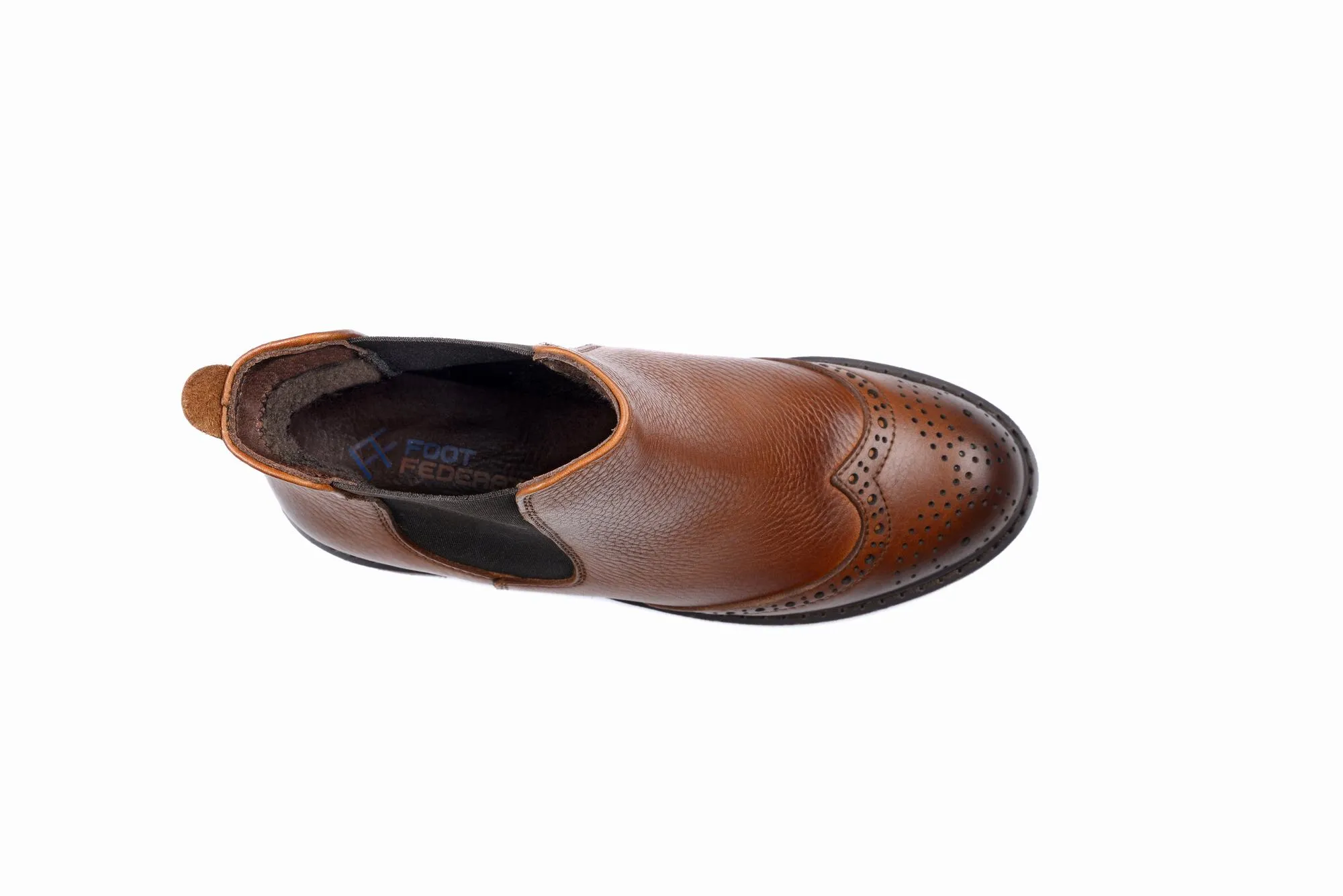 FOOT FEDERATION CHELSEA WINGTIP WOMEN'S BOOT TOBACCO