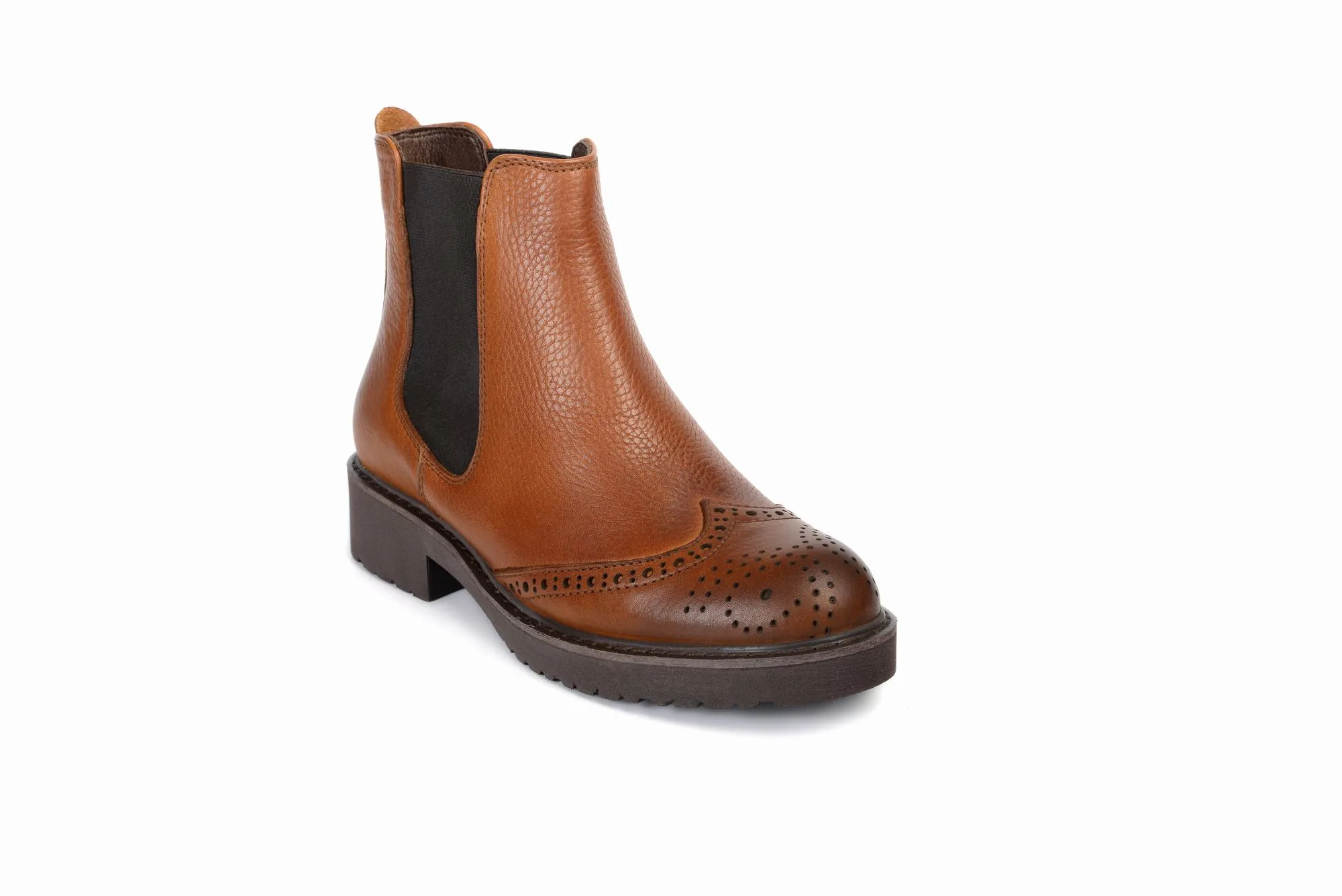 FOOT FEDERATION CHELSEA WINGTIP WOMEN'S BOOT TOBACCO