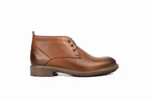 FOOT FEDERATION CHUKKA PLAIN-TOE MID-TOP MENS BOOT TOBACCO