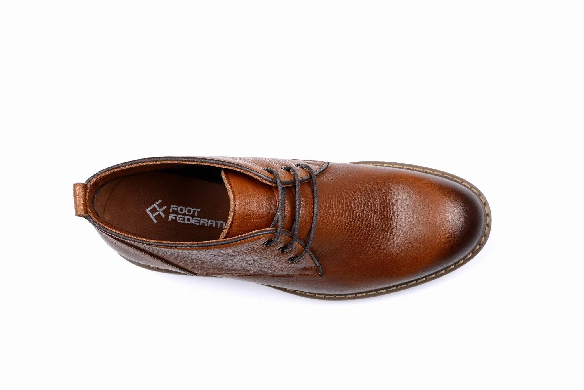 FOOT FEDERATION CHUKKA PLAIN-TOE MID-TOP MENS BOOT TOBACCO