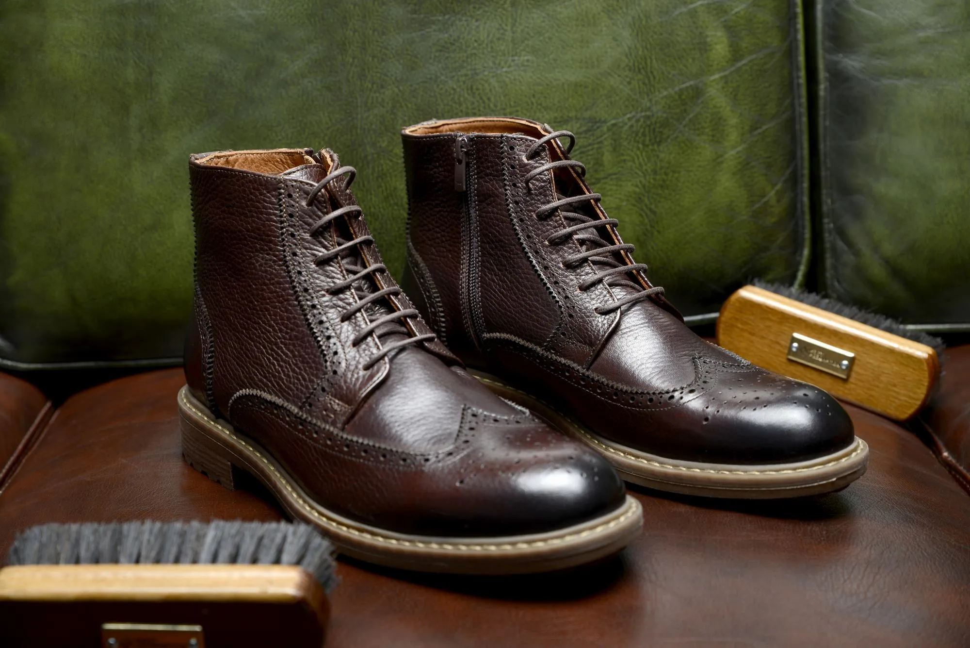 FOOT FEDERATION DERBY WINGTIP MENS BOOT BROWN