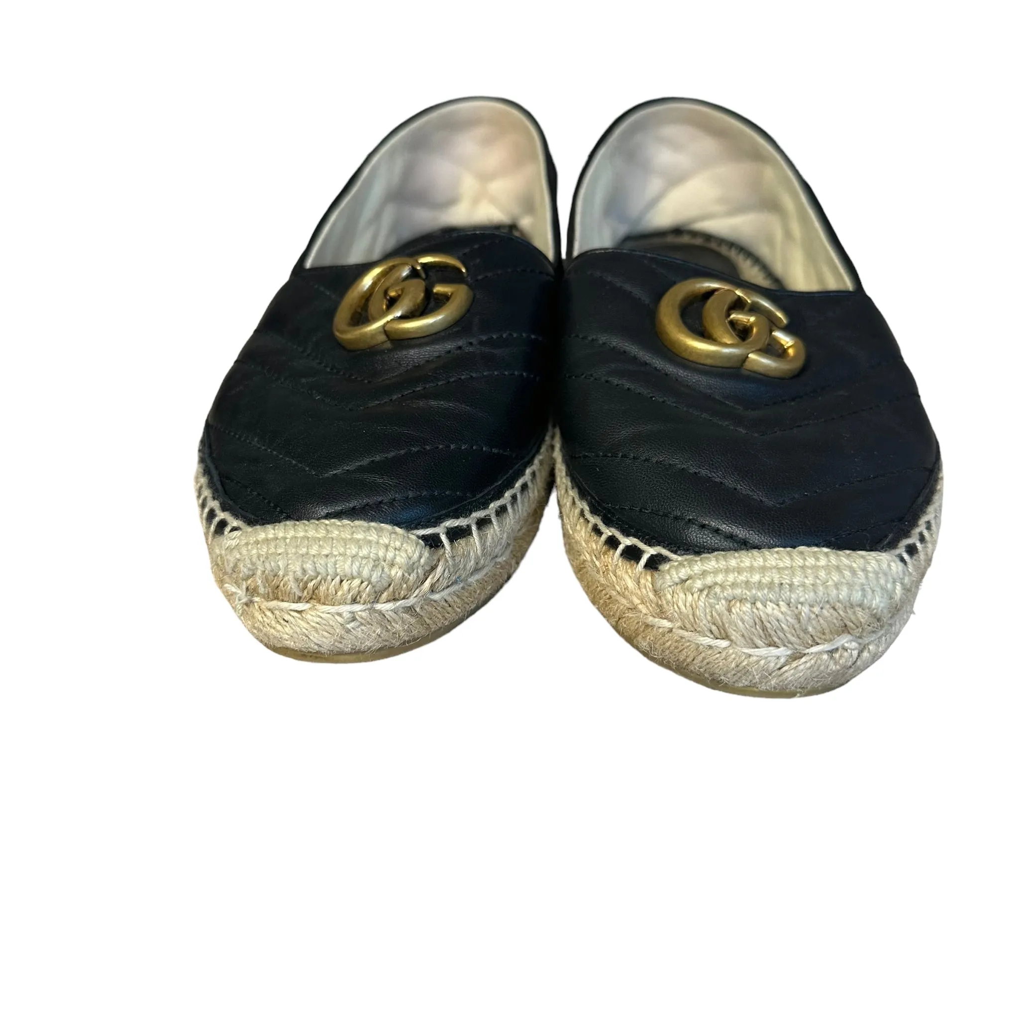 Gucci Black Marmont Leather Espadrille
