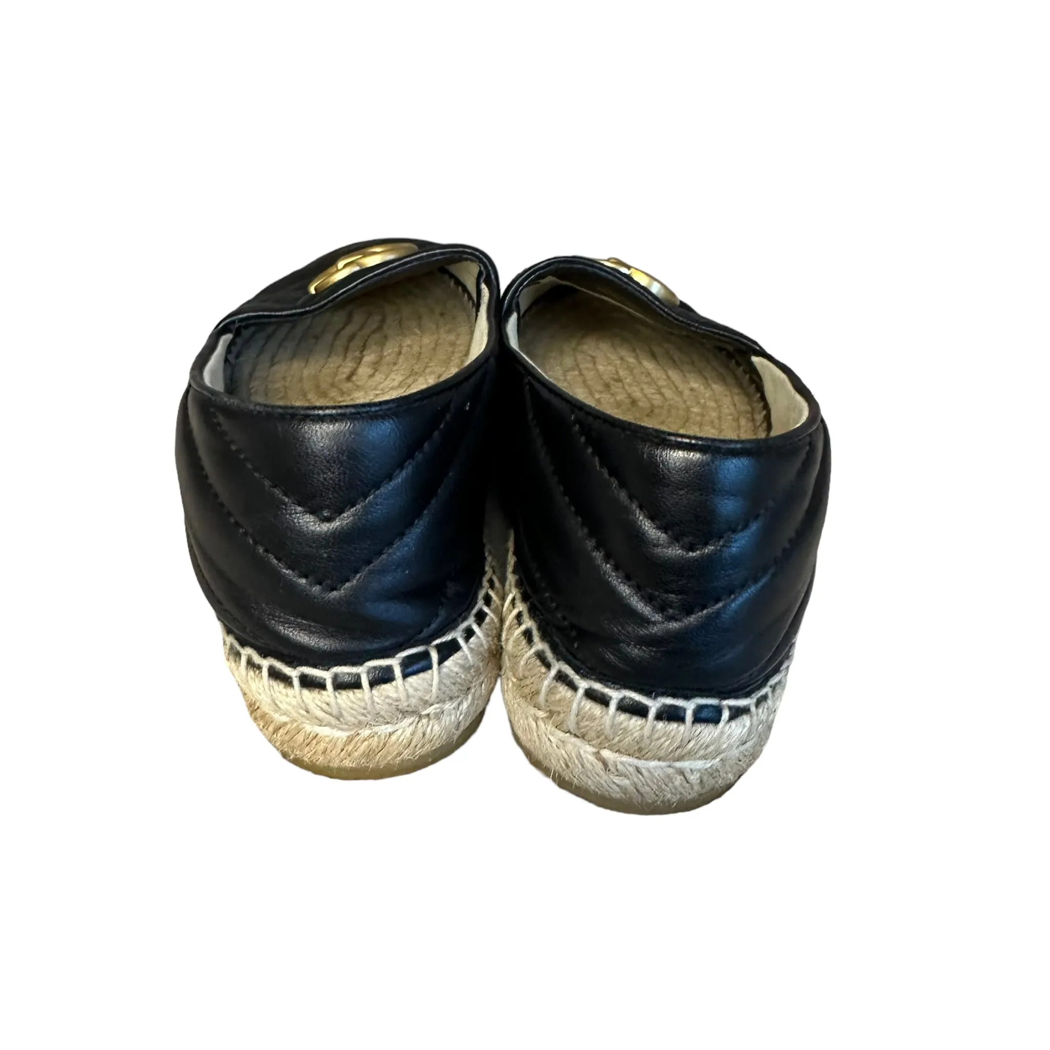 Gucci Black Marmont Leather Espadrille