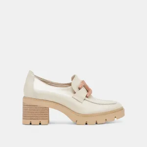 HAROLD HEELS IVORY PATENT LEATHER