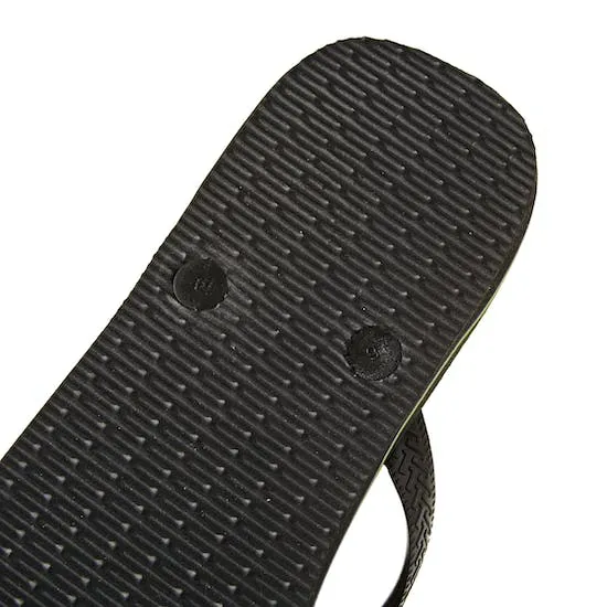Havaianas Brasil Logo Kids Flip Flops - Black/Black