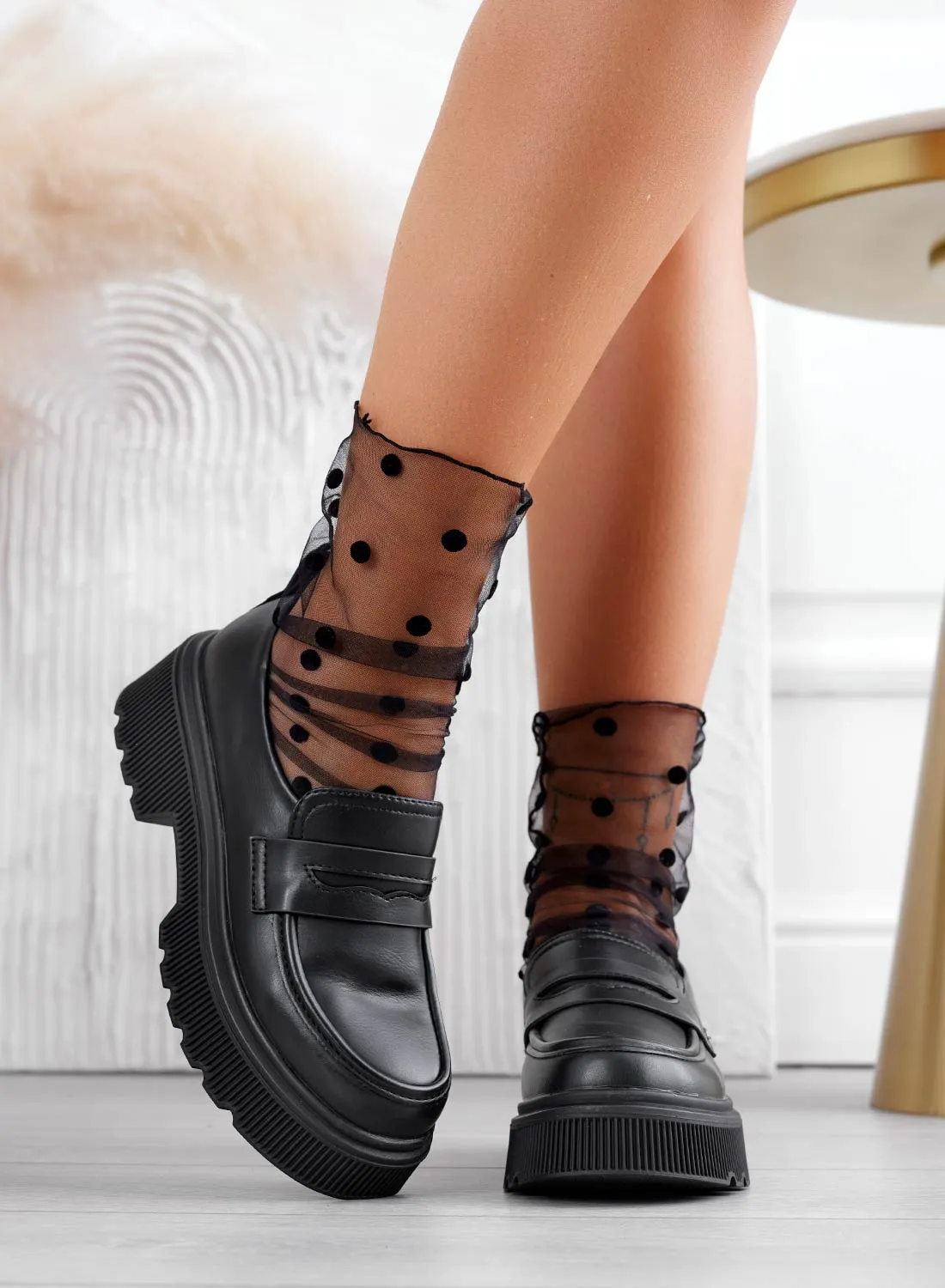 IMMA - Alexoo black loafers with high sole